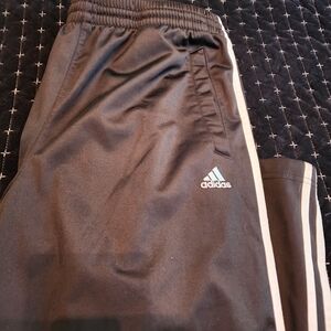 Adidas Black Joggers with White Stripes
